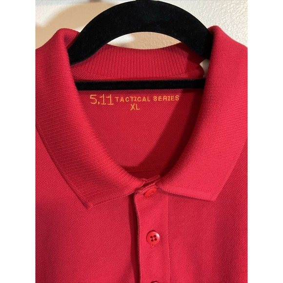 5.11 Tactical Men’s XL Long Sleeve Polo Shirt Red Performance Uniform - Picture 2 of 10